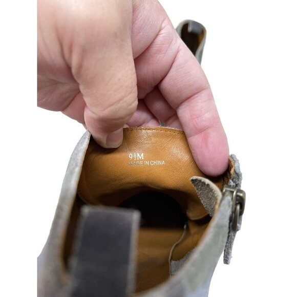 Linea Paolo Felicia suede gray camo Hidden wedge bootie sneaker size 9.5M - Picture 7 of 8